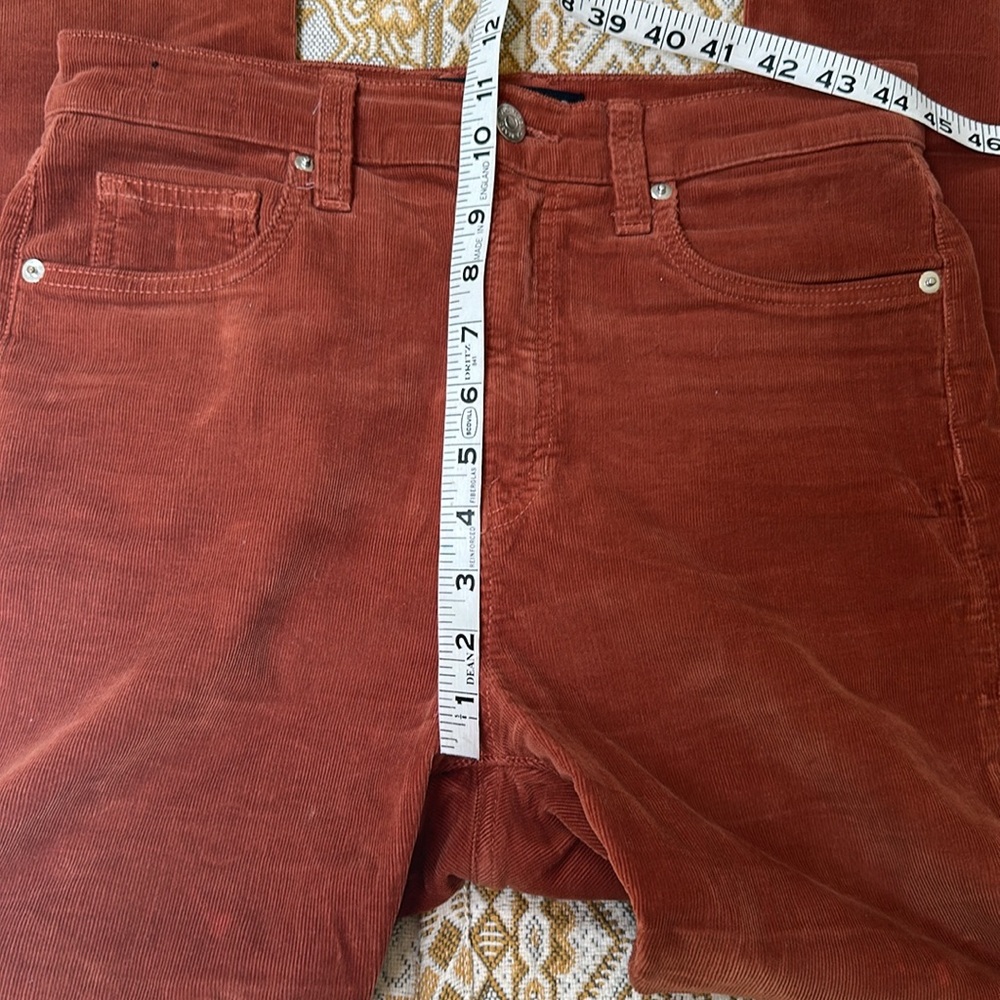 Veronica Beard Carly Kick Flare High Rise - Rust/Orange Straight Leg Corduroys - Picture 3 of 9